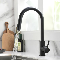 Kitchen Tap Black Color Surface Hot and Cold Water Tap Kitchen Sink Tap Pull-out Kitchen Tap Single Hole Tap866068