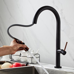 Newly Arrived Pull Out Kitchen Tap Rose Gold and White Sink Mixer Tap 360 Degree Rotation Kitchen Mixer Taps Kitchen Tap
