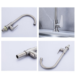 304 Stainless Steel Single Cold Water Kitchen Taps Tap Mixer Stand Sink Gourmet Cranes Lever Removable For Household Items