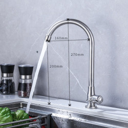 304 Stainless Steel Single Cold Water Kitchen Taps Tap Mixer Stand Sink Gourmet Cranes Lever Removable For Household Items