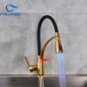 360 Swivel Kitchen Taps Pull Out LED Sprayer Mixer Water Vessel Sink Taps Cold and Hot Water Taps