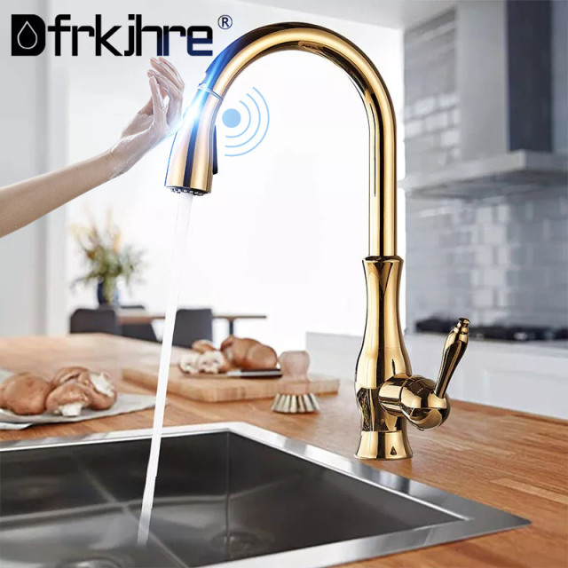 Smart Touch Kitchen Taps Crane Deck Mount Rotate For Sensor Kitchen Water Tap Sink Mixer Touch Tap Sensor Water Mixer Tap