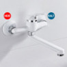 Kitchen Tap Mixers Wall Mounted Single Handle Mixer Tap Sink Tap Rotation Hot Cold Water Mixer Mop Pool Tap Basin Tap