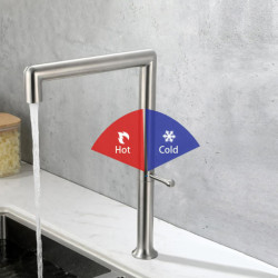 Kitchen 304 Stainless Steel 360 Rotation Cold & Hot Water Tap Body Surface Brushed Gun Grey Golden Color Single Handle