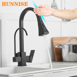 Touch Kitchen Mixer Tap Contemporary Pull Out Filter Kitchen Tap Brass Hot Cold Water Taps Smart Sensor Touch Kitchen Taps