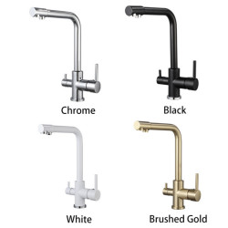 Filtered Kitchen Tap Brass Purifier Tap Dual Sprayer Drinking Water Mixer Tap Nozzle Sink Mixer Kitchen Gold Tap