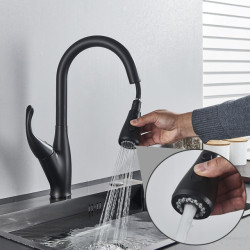 Matte Black Touch Sensor Kitchen Taps Smart Induction Touch Control Mixed Tap Sensitive 360 ° Rotatble Pull Out Sink Taps