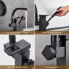 Pull Out Kitchen Tap Chrome Crane Hot and Cold Water Sink Mixer Tap Kitchen Accessories Black Kitchen Multi Function Tap