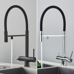 Kitchen Water Filter Tap Dual Spout Pure Drinking Water Mixer Tap Rotation Water Purification Feature Taps Kitchen Crane