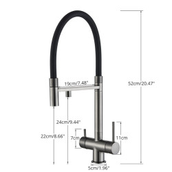 Kitchen Water Filter Tap Dual Spout Pure Drinking Water Mixer Tap Rotation Water Purification Feature Taps Kitchen Crane