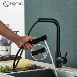 New Stainless Steel Kitchen Tap Retractable Sink Mixer Tap Two Mode Kitchen Sink Tap Deck Mounted Crane Hot & cold Mixer Tap