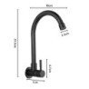 Wall Mounted Kitchen Tap Flexible Tap Stainless Steel Only Cold Water Sink Tap Kitchen Water Black Tap Nozzle