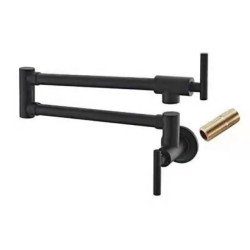 Brass Black Tap Wall Mounted Kitchen Tap Cold Water Single Hole Rotate Folding Spout