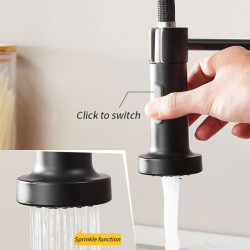 Mounted Flexible Kitchen Taps Pull Out Mixer Tap Black Hot Cold Kitchen Tap Spring Style with Spray Mixers Taps