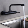 New Arrival Brass Wall Mounted Black Kitchen Mixers Dual Hole Single Handle Kitchen Taps B3302