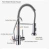 Purified Drinking Water Kitchen Tap Purified Water Mixer Tap 360 Rotation Chrome Dual Handle Tap Deck Mount Crane