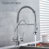 Purified Drinking Water Kitchen Tap Purified Water Mixer Tap 360 Rotation Chrome Dual Handle Tap Deck Mount Crane