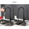 Gold Touch Sensor Kitchen Tap Single Hole Pull Out Spout Sink Mixer With Pull Down Stream Sprayer Black Deck Mounted Tap