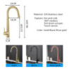 Gold Touch Sensor Kitchen Tap Single Hole Pull Out Spout Sink Mixer With Pull Down Stream Sprayer Black Deck Mounted Tap