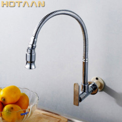 1set 2018 new Wall mounted chrome kitchen sink Tap Kitchen Tap Single cold Water Tap Kitchen Mixer Tap de parede