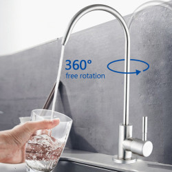 Stainless Steel Tap KitchenDirect Drinking Taps 1/4 Inch Anti-Osmosis Purifier Stainless Steel Ceramic Core Lead-free Taps