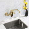 Kitchen Tap 304 stainless steel Wall Mounted Double Holes can rotation Nickel Gold Mixers Sink Tap Hot and Cold Water YY-815