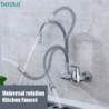 360 Rotation Tap Chrome Cold and Hot Water Power Swivel Kitchen Sink Mixer Tap Single Handle BR-9108