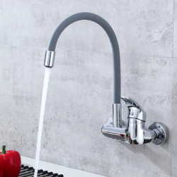 360 Rotation Tap Chrome Cold and Hot Water Power Swivel Kitchen Sink Mixer Tap Single Handle BR-9108