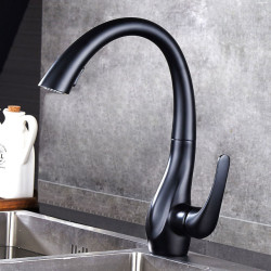 Kitchen Tap Silver Single Handle Pull Out Kitchen Tap Mixer Single Handle 360 Rotation Black Sink Mixer Tap BR-8820