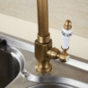 Single Cold Tap Antique Brushed Brass Tap Basin Sink Tap 360 Swivel Kitchen Water Crane