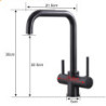 3 in 1 Kitchen Sink Tap with Drinking Water Tap Cold and Hot Mixer Taps Bar Water Filter Tap (Matte Black)