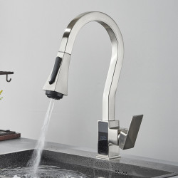 Digital Display Kitchen Tap Black Four Function Single Handle Pull Out Spout Kitchen Sink Mixer Hot And Cold Water Taps