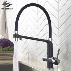 Kitchen Water Filter Tap Kitchen Taps Dual Spout Filter Tap Mixer 360 Degree Rotation Water Purification Feature Taps