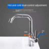 Stainless Steel Basin Taps Kitchen 360 Rotation Single Handle Bathroom Tap Hot Cold Water Sink Mixer Tap Shower Tap