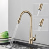 Sensor Kitchen Taps White Touch Inductive Sensitive Taps Mixer Water Tap Single Handle Dual Outlet Water Modes Deck Mount