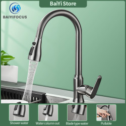Kitchen pull-out hot and cold Tap full copper washbasin washbasin sink splash-proof rotating telescopic Tap