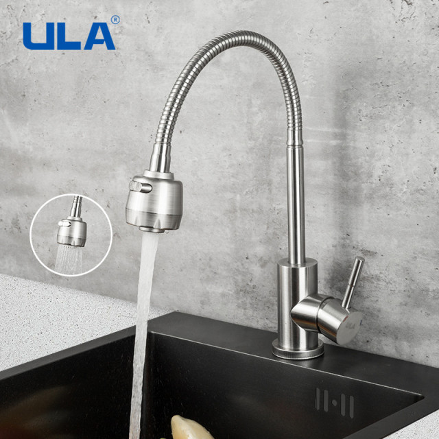 Kitchen Tap Stainless Steel Kitchen Sink Tap Stream Sprayer Nozzle 360 degrees Kitchen Sink Mixer Hot Cold Water Taps