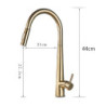 Thickened Brass Brushed Nickel Golden Kitchen Tap Pull Out Spray Kitchen Tap 360° Rotatble Hot Cold Sink Mixer Crane