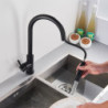 Rozin Smart Touch Kitchen Tap Brushed Gold Pull Out Sensor Taps Black/Nickel 360 Rotation Crane 2 Outlet Water Mixer Taps