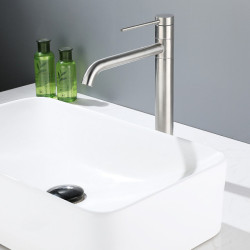 Bathroom Basin Tap 360 Rotation Stainless Steel Material Single Handle Cold and Hot Water Mixer