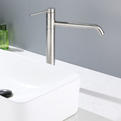 Bathroom Basin Tap 360 Rotation Stainless Steel Material Single Handle Cold and Hot Water Mixer