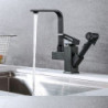 Black Kitchen Sink Tap Chrome Pull Out Bidet Spray Hot/Cold Water Mixer Tap Rotatable Crane Stainless Steel Taps