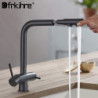 Black Filtered Kitchen Tap Pull Out Brass Purifier Tap 360 Rotation Dual Sprayer Drinking Water Tap Vessel Sink Mixer Tap