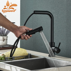 Pull Out Kitchen Sink Tap 2 Function Spout Taps Rotation Deck Mount Stainless Steel Cold Hot Water Mixer Washing Crane