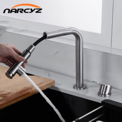 Lifting hidden Pull-out kitchen Tap 304 stainless steel 360 Rotating Tap integrated Hot and Cold sink Tap GAD35-45