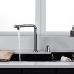 Lifting hidden Pull-out kitchen Tap 304 stainless steel 360 Rotating Tap integrated Hot and Cold sink Tap GAD35-45