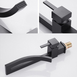 Elegant Brass Bathroom Square Basin Tap Luxury Sink Mixer Tap Deck Mounted Hot And Cold Sink Mixer Tap Tap FA-12504