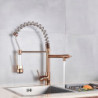 Popular Kitchen Spring Sink Tap Rose Gold Color New Matching Hot Cold Bath Mixer Tap Modern Free Rotation Pull Down Spout