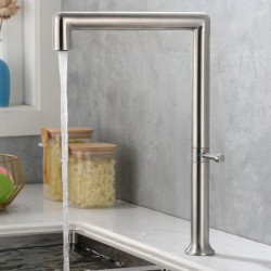 Brushed Stainless Steel Kitchen Sink Tap White/Brushed Gold/Gunmetal/Rose Gold Kitchen Hot And Cold Mixer Rotatable Tap