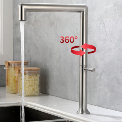 Brushed Stainless Steel Kitchen Sink Tap White/Brushed Gold/Gunmetal/Rose Gold Kitchen Hot And Cold Mixer Rotatable Tap